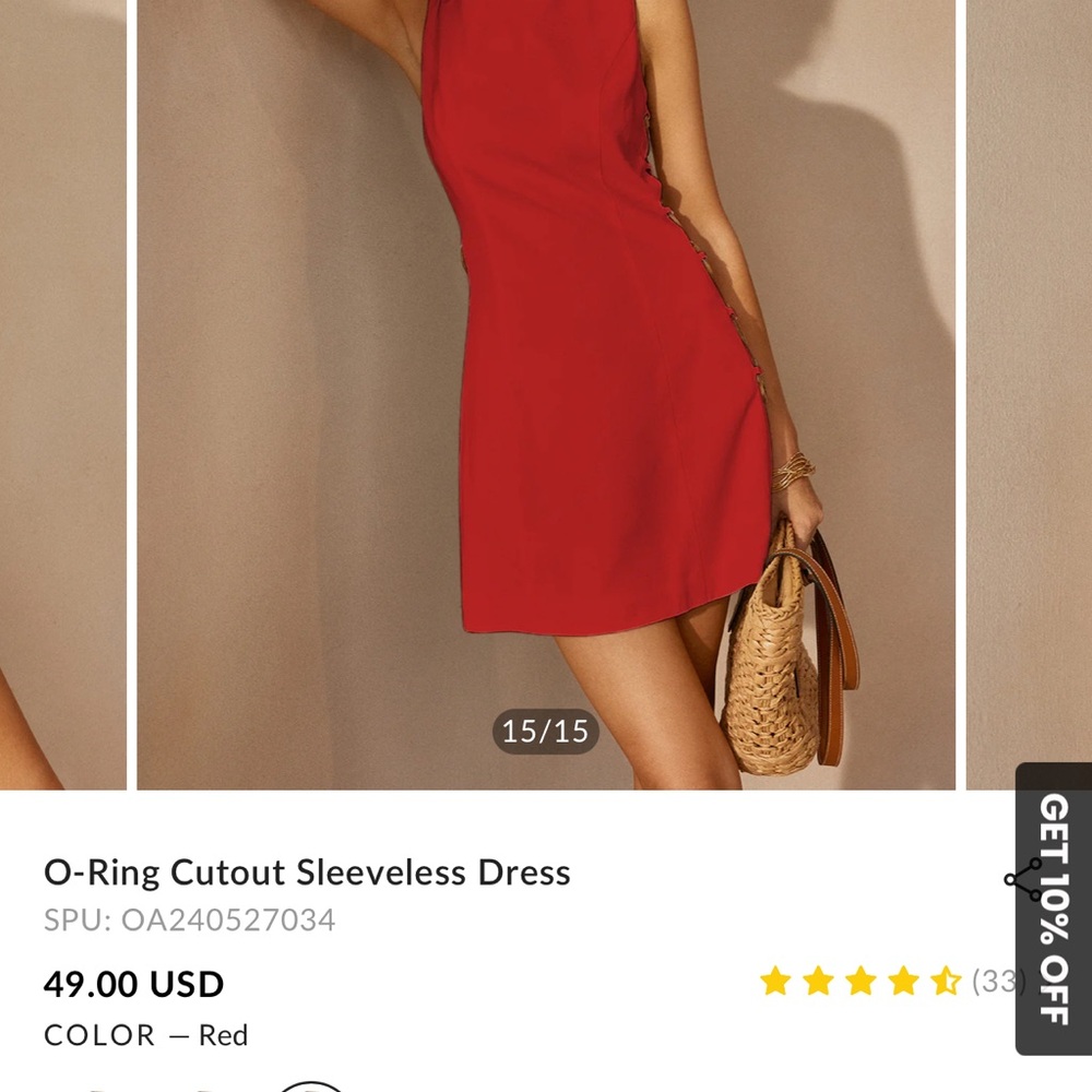 Commense Red Sleeveless Mini Dress